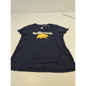 Fanatics California Golden Bears Shirt Womens Large Navy V Neck NCAA Graphic